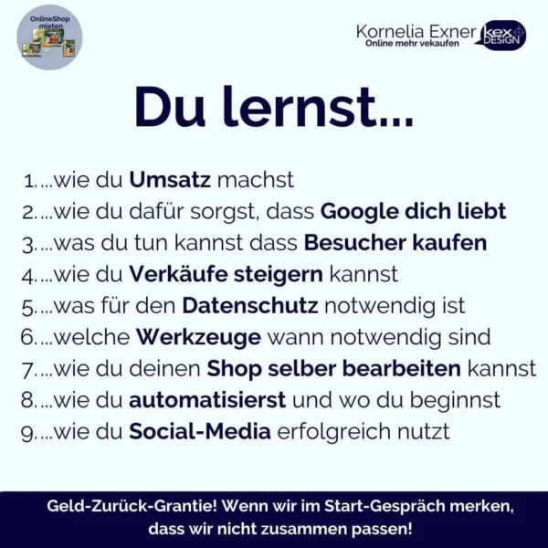 Onlineshop mieten