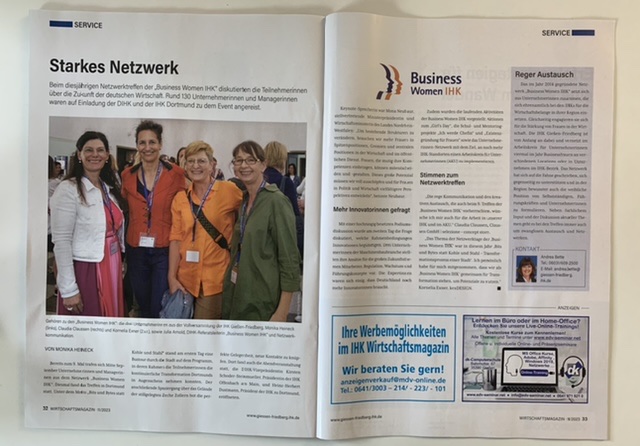 IHK Business Women Netzwerk von Unternehmerinnen der IHK Vollversammlung in Deutschland