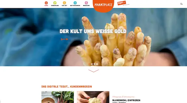 Website Beispiel von Tegut erstellt in WordPress