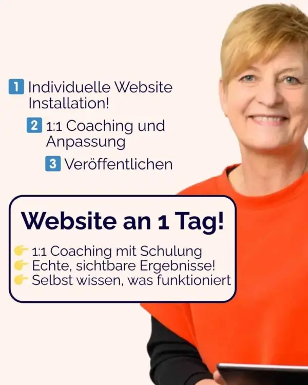 Website an einem Tag