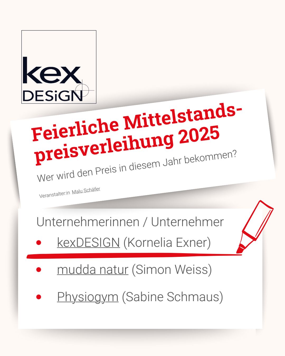 Mittelstandspreisverleihung kexdesign ist nominiert