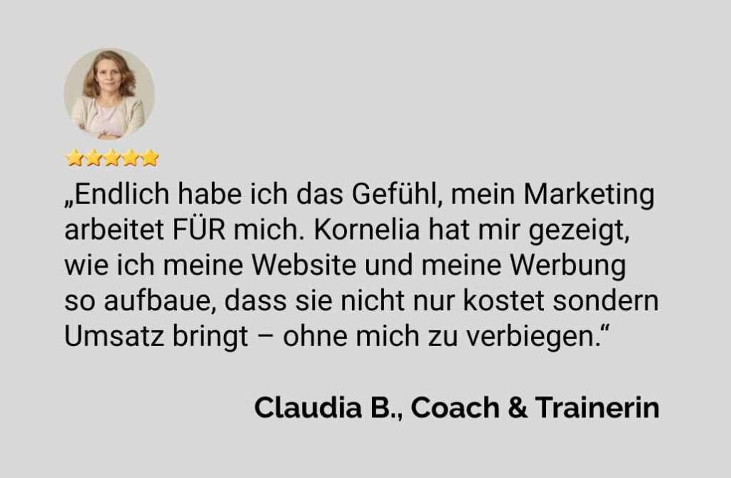 Bewertung Coach Marketing arbeitet für mich