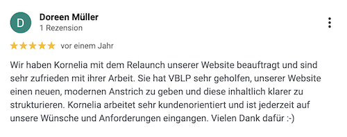 Online-Strategie und Website für "VBLP Ihr Partner für Personalentwicklung" 1 Rezension KMU Website