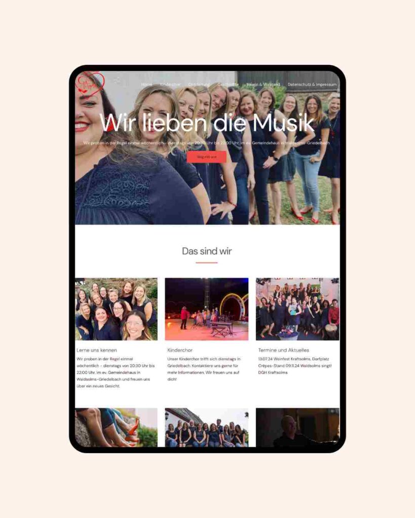 Neue Website für den Reit- und Fahrverein Nieder-Wöllstadt 1 Website mobil Verein Chor Website