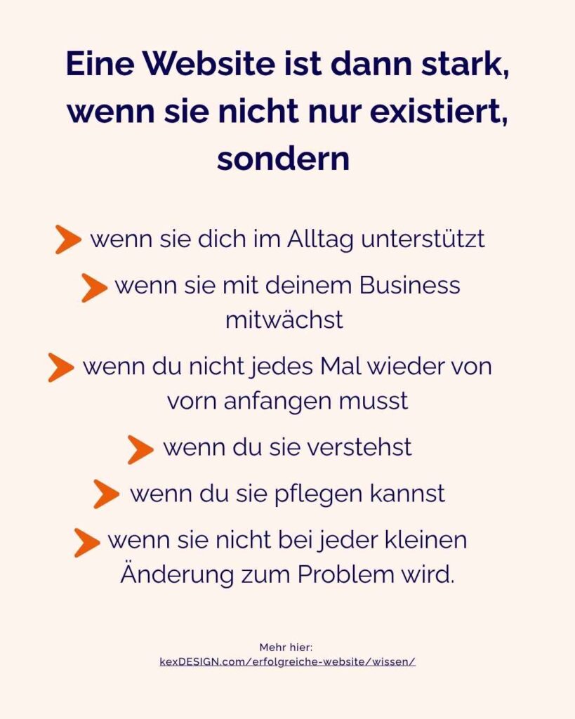 Deine Website soll dir Arbeit abnehmen – worauf Gründerinnen ab 40 wirklich achten sollten 6 Website mit system Website
